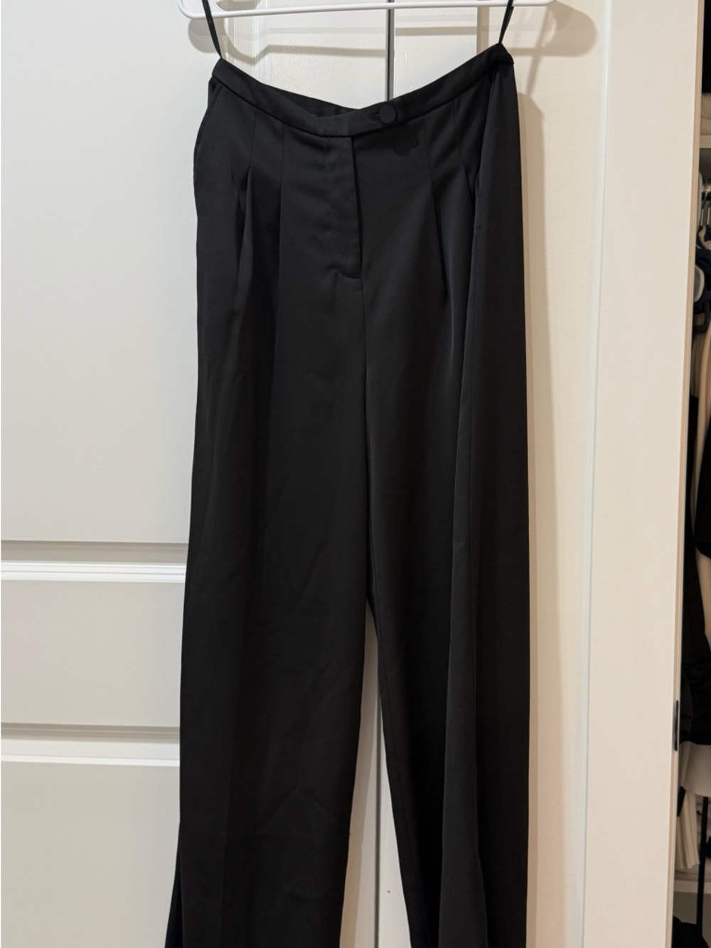 Classic High-Waist Black Wide-Leg Pants